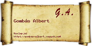 Gombás Albert névjegykártya