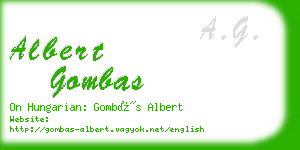 albert gombas business card